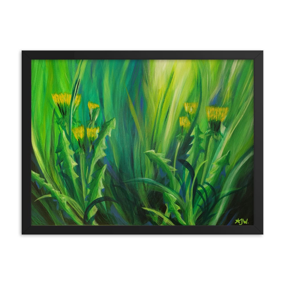 Image of 'Dandelions Awaken' Framed poster
