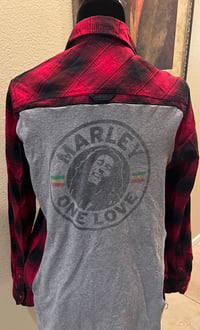 Vintage Red/Black Flannel Shirt Bob Marley