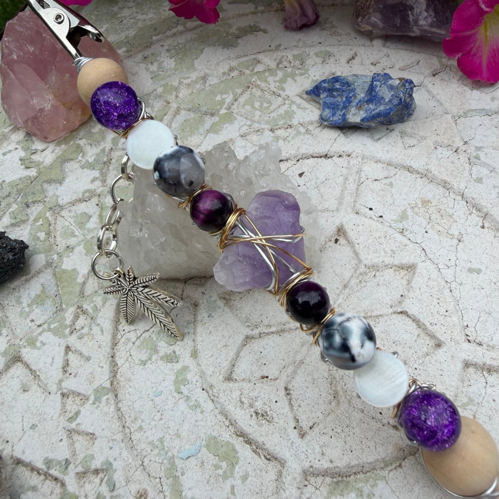 Image of amethyst cloud roach clip 