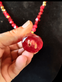Image 4 of Red and Gold Muerte Necklace 