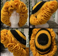 Crochet Ruffle Hat- Bumble Bee 