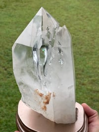 Image 6 of Clear Quartz Twin Points On Display Stand #1848