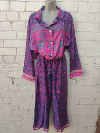 Image 1 of S/m Sari PJs and matching dust bag with tassles purple