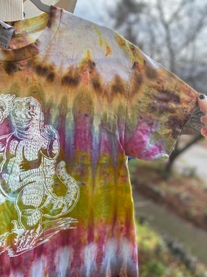 Image of MEDIUM Godzilla Be Gay Do Crime Tie Dye Shirt 7