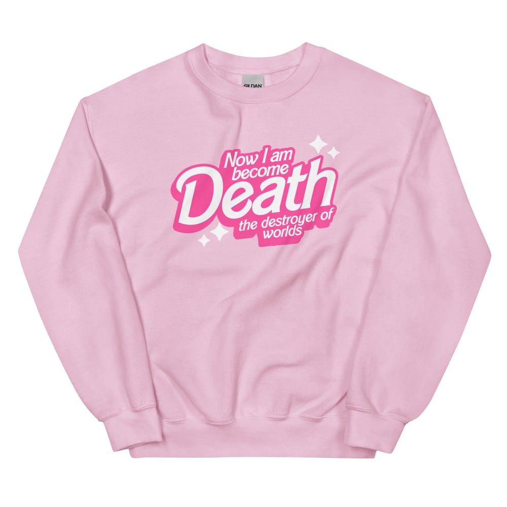 Image of Become Death PINK crew neck sweatshirt 