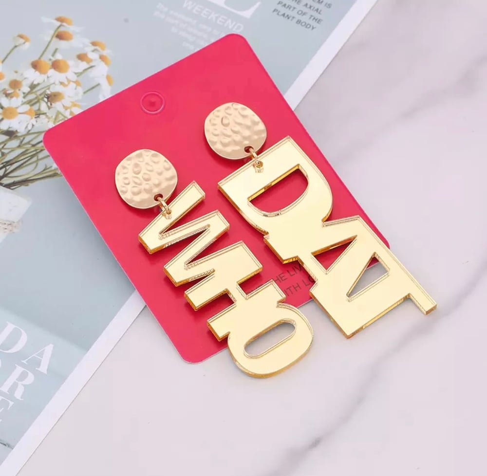 Image of Who Dat Girl Statement Earrings- Gold