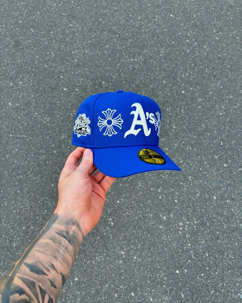 Image of ROYAL BLUE OAKLAND ATHLETICS CUSTOM FITTED CAP