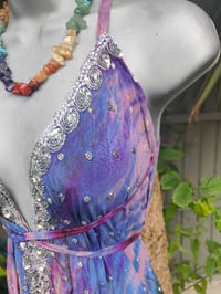Image 7 of Mykonos tie dye jewelled jumpsuit - lilac purples