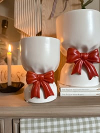 Image 1 of Red Bow Vases ( 2 sizes )