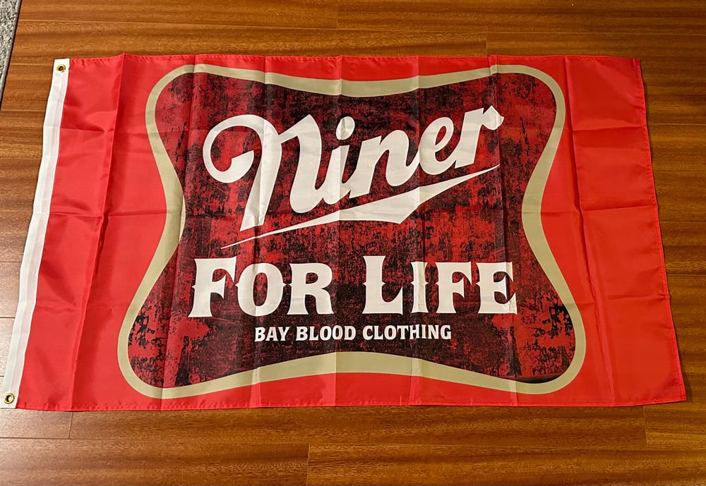 Image of Bloody Niner For Life Flag (red)