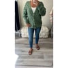 Khaki Green Gold Button Cardigan 