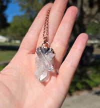 Image 5 of Electroformed  Quartz cluster with calcite necklace