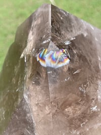 Image 3 of Smoky Quartz With Rainbows On Display Stand Statement Piece #1456
