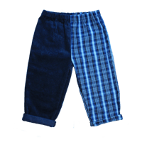 Image 1 of Half & half- navy cord and check denim