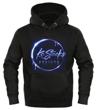 Kc Stacks Designs Blk Hoodie ( Blue Logo)
