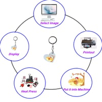 Image 9 of Small Foldable Cosmetic Mirror With Keychain Heat Transfer Print Sublimation Blank Key Chain Mini Me