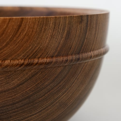 Image of Large Mesquite Bowl Adorned with a Bead