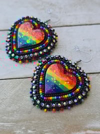 Image 2 of Black Rainbow earrings 