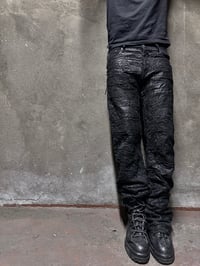 Image 5 of Layered Leather Perforated Green