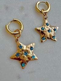 Image 2 of STAR GEM HOOP EARRINGS