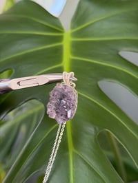 Image 8 of Silver Amethyst Geode Crystal Necklace