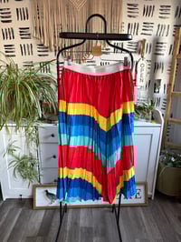 Image 1 of Stripe pleat skirt L
