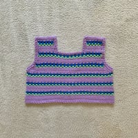 Image 5 of Crochet Floral Striped Vests