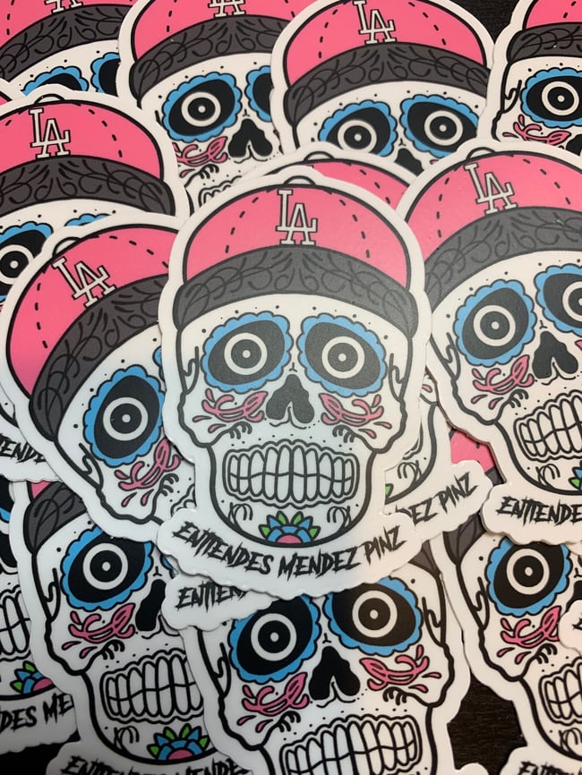 Pink Day Of The Dead sticker 