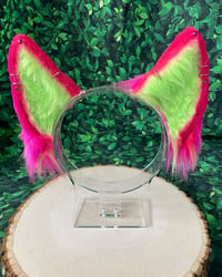 Pink and Lime Green Fox Ears 