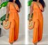 Orange Babydoll Jumpsuit (GREAT STRETCH Some Ladies Sized Down)