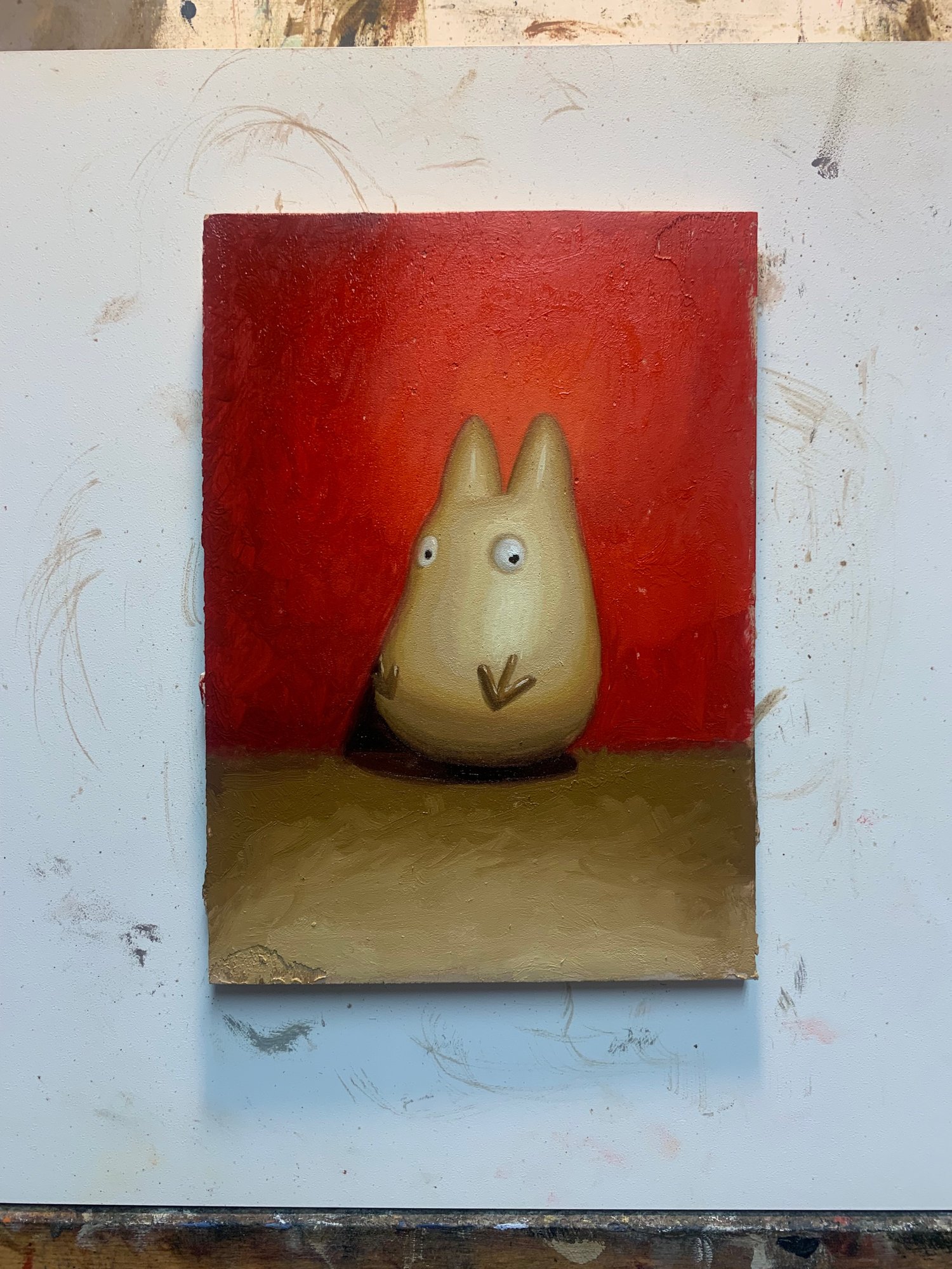 Image of Chibi Totoro - Original Oil Painting 