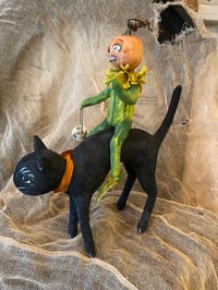 Image 4 of Halloween Ride Spun Cotton Veggie Head and Black Cat