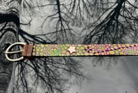 Image 3 of dragon leather hand painted  star studded belt 💖