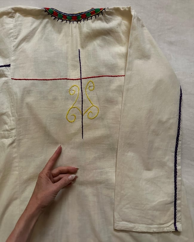  late 1960s hand embroidered COSMIC CAFTAN maxi dress