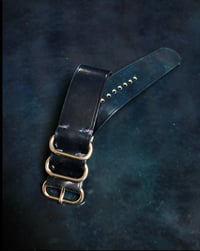 Image 2 of Navy Horween Shell Cordovan Unlined NATO Strap