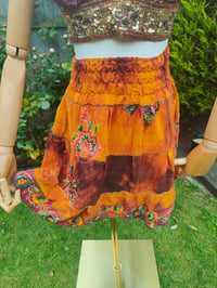 Image 3 of Boho sari beach skirt - Orange