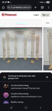 Image 5 of Gold Stainless Steel flower backdrop stand.   For rent only 