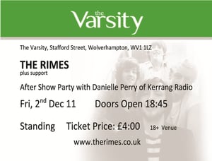 Image of The Rimes Indie Rock 'N' Roll Show with Danielle Perry - Fri 2nd December