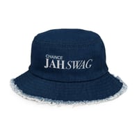 Image 9 of ‘JAH SWAG’ Embroidered Distressed Denim Bucket Hat