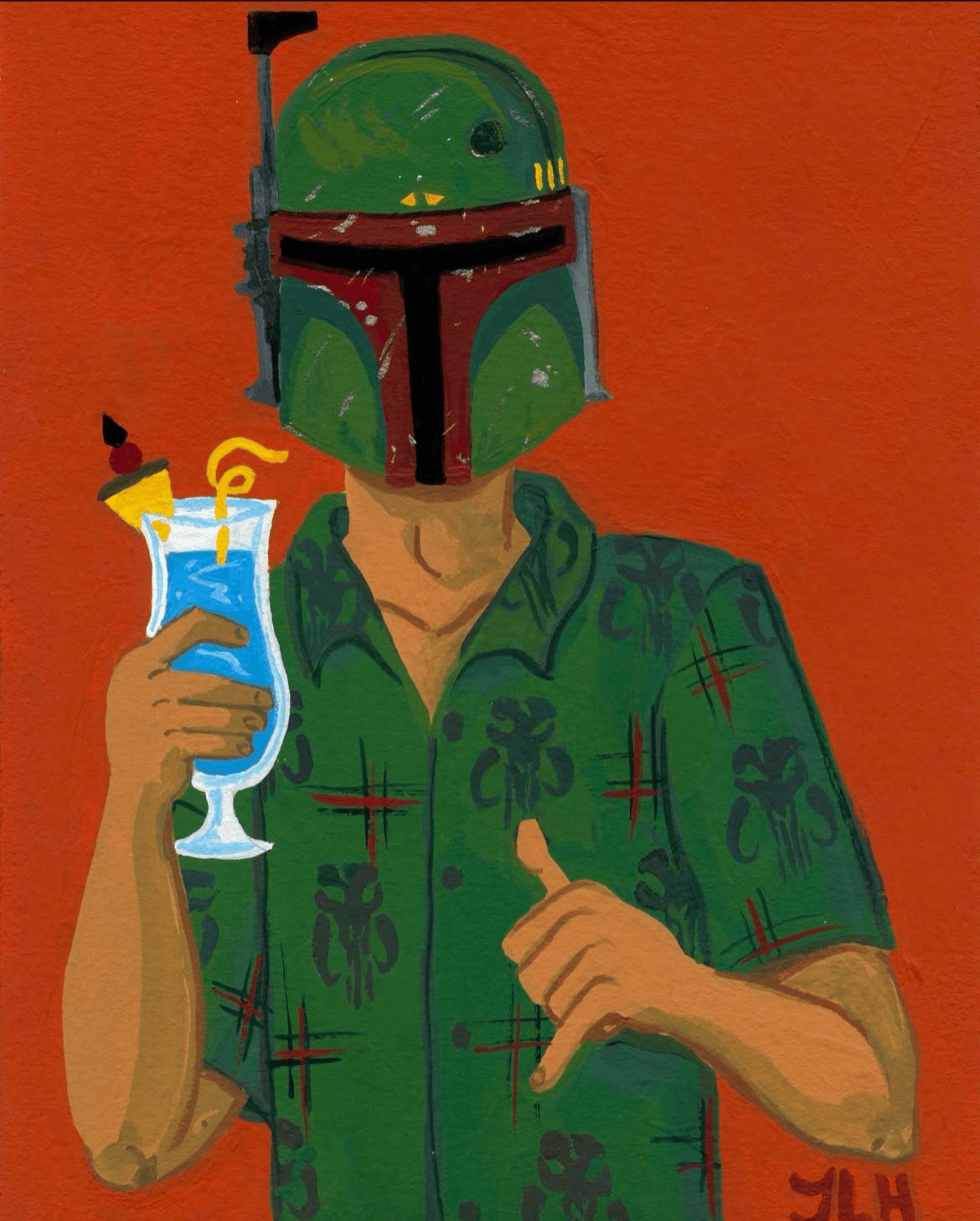 Tropical Shaka Boba Fett Original Painting