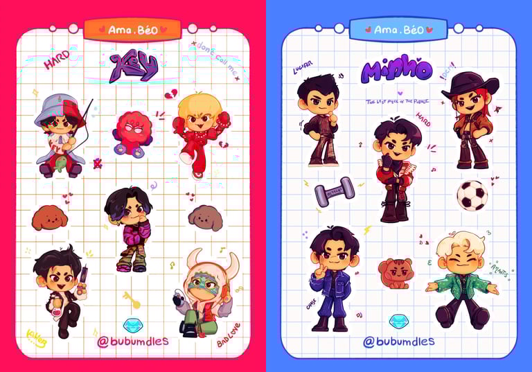 [STICKER SHEET] SHINee through the eras - ot5 pack Image 3