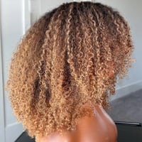 Image 2 of  Brown Kinky Curls Bob Wig