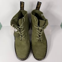 Image 2 of DR DOC MARTENS 101 MADE IN ENGLAND SUEDE ANKLE BOOTS MENS SIZE 11 GREEN DESERT OASIS 6 EYE NEW