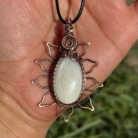 Image 1 of White Moonstone Sun/Flower Pendant 🌻🤍