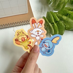 Image of Gen 8 Starter Pokémon Waterproof Stickers