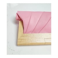 Image 3 of Pink Leather & Timber Clutch 