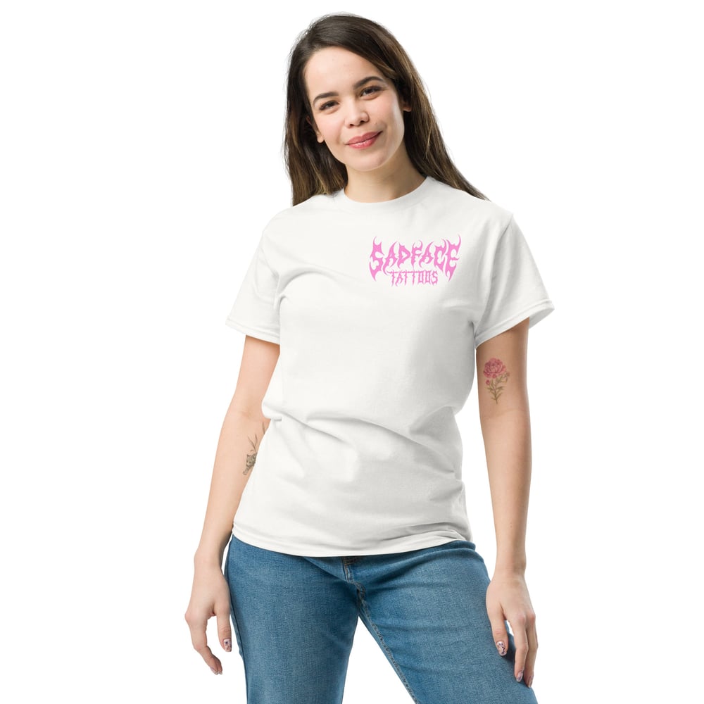 Image of Angry Gamer Teddy T Shirt PINK TEXT 