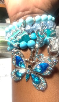 Image 4 of blue butterfly 4 stack set plus size