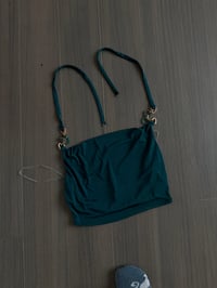 olive green crop top (sz med)