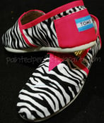 Image of Zebra Print TOMS w/ Pink Trim